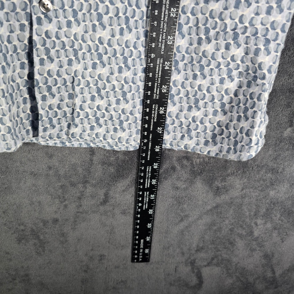 Perry Ellis Linen‎ Blend Button Up Short Sleeve Pattern Shirt, Size M - Picture 6 of 7